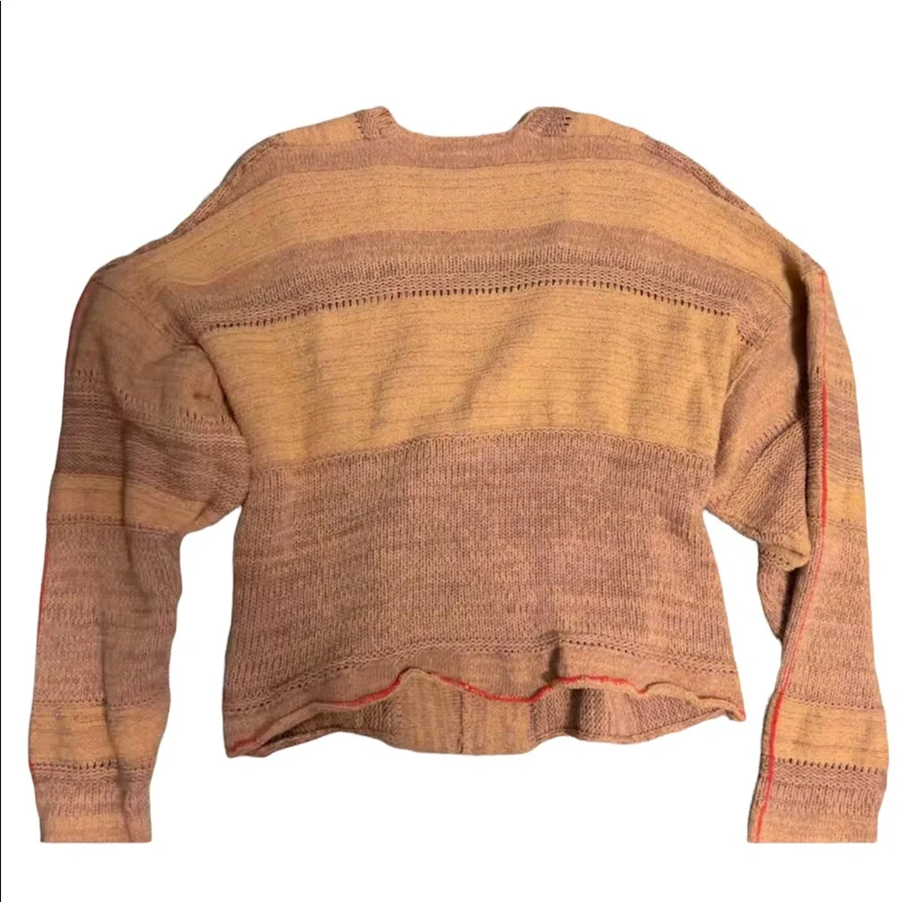 FREE PEOPLE For REVOLVE Lemonade Stand Ctton Blend Knit Sweater Pink Sal…